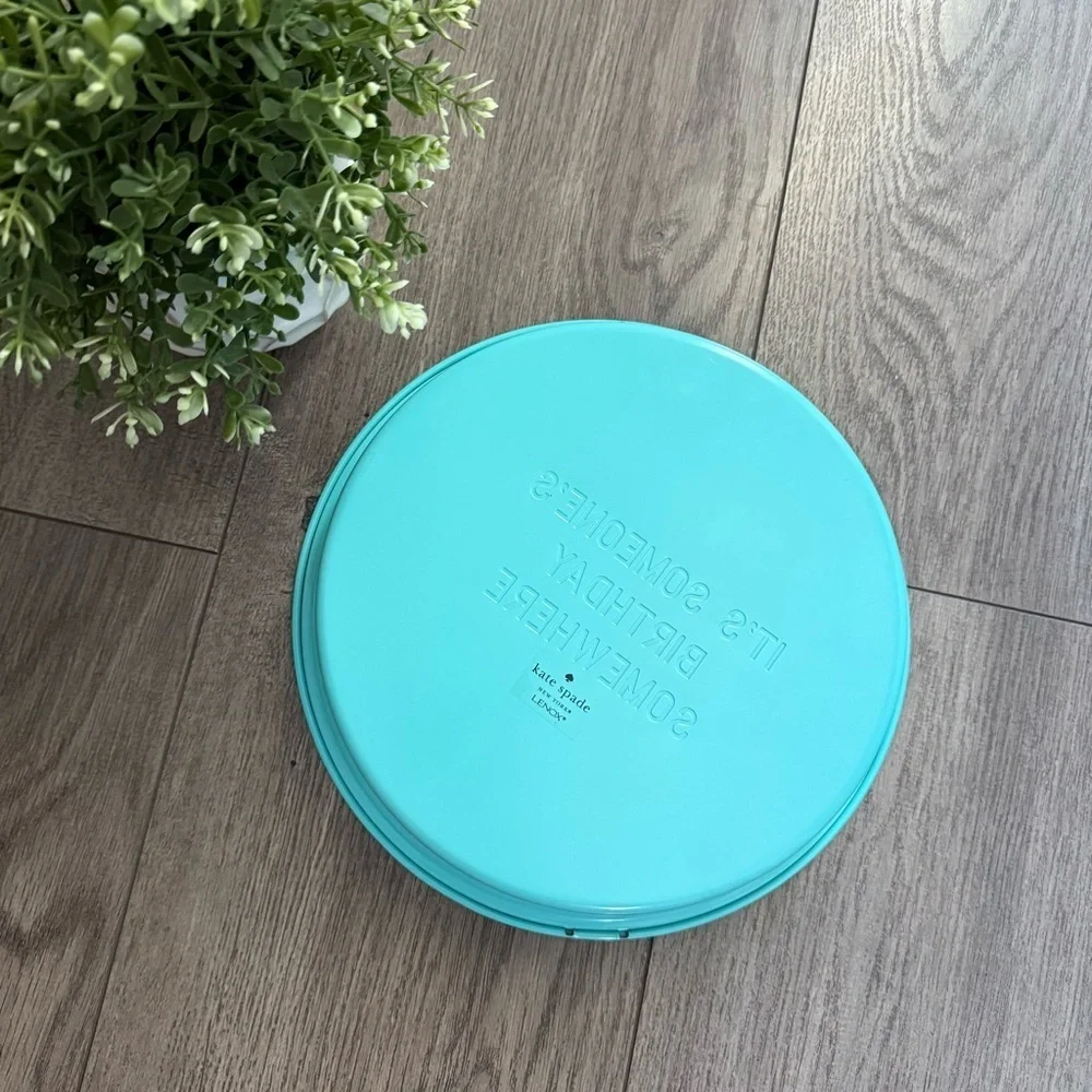 New Kate Spade Lenox‎ Rutherford Birthday Cake Tiffany Blue Tin